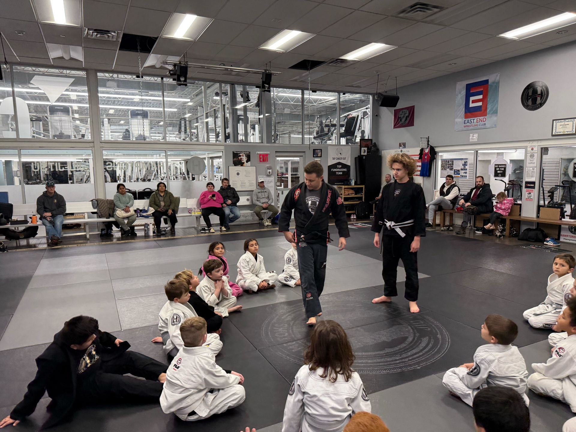Martial arts students practicing at Hamptons Jiu-Jitsu in East Hampton NY to build discipline
