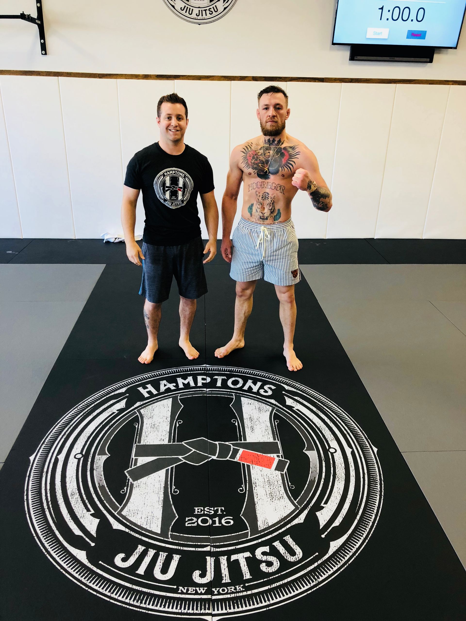 Students practicing Brazilian jiu-jitsu techniques at Hamptons Jiu-Jitsu in Southampton NY