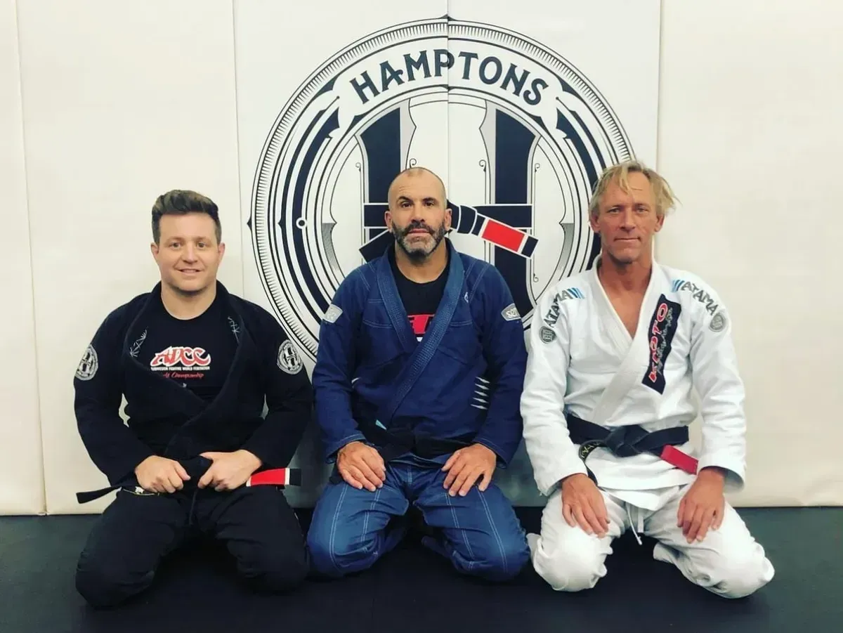 Partners drill jiu jitsu technique at Hamptons Jiu-Jitsu in Southampton, NY, building skill with safe, inclusive coaching.
