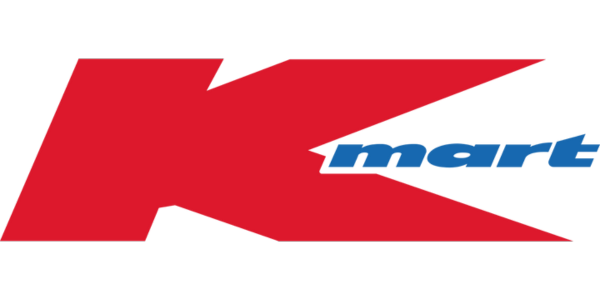 The kmart logo is red and blue on a white background.