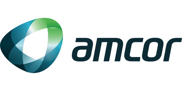 The logo for amcor is a blue and green circle.