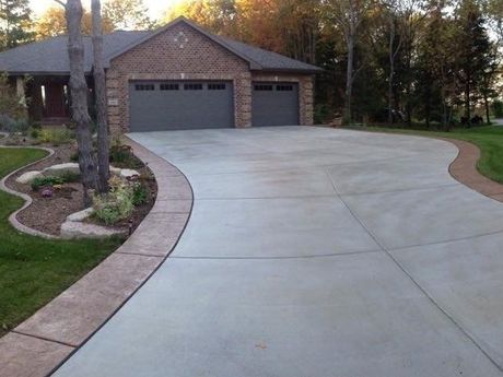 Concrete Driveway with Colored Border