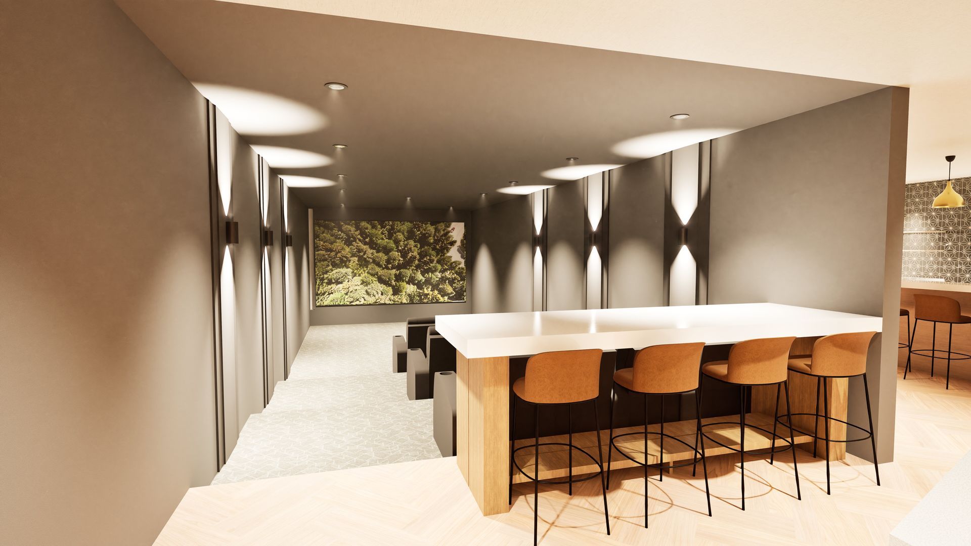 Theater and Golf Simulator Room 