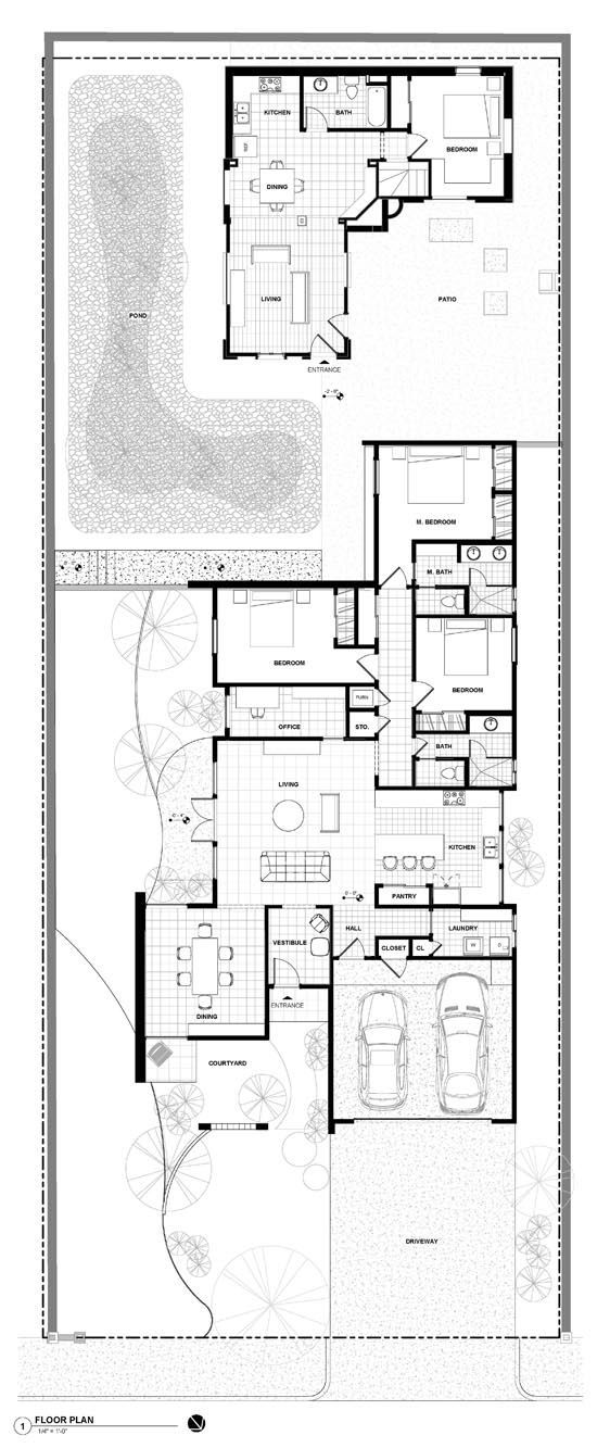 A black and white floor plan of a house.