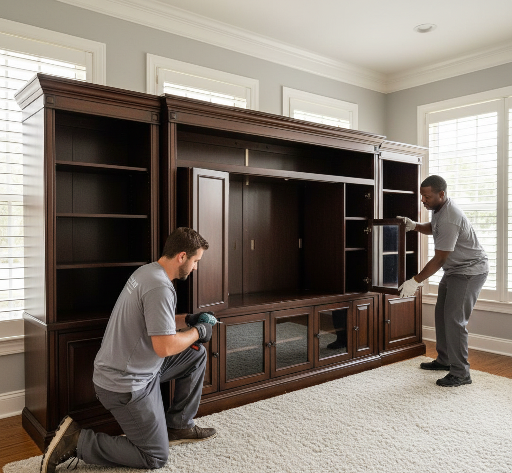 Removal of an entertainment center in Hilton Head South Carolina
