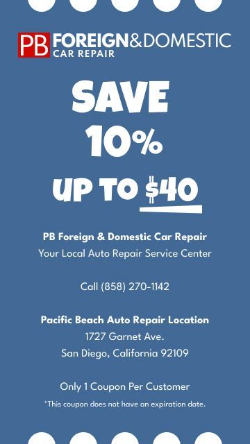 Foreign and domestic car repair is offering a coupon for 10 % off