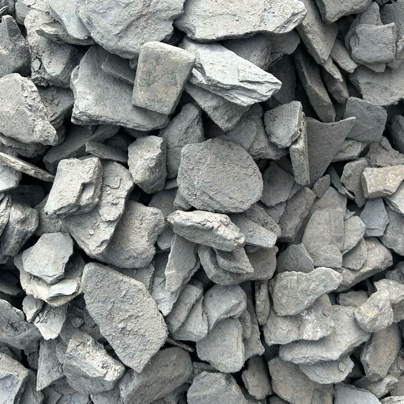 A pile of gray rocks stacked on top of each other
