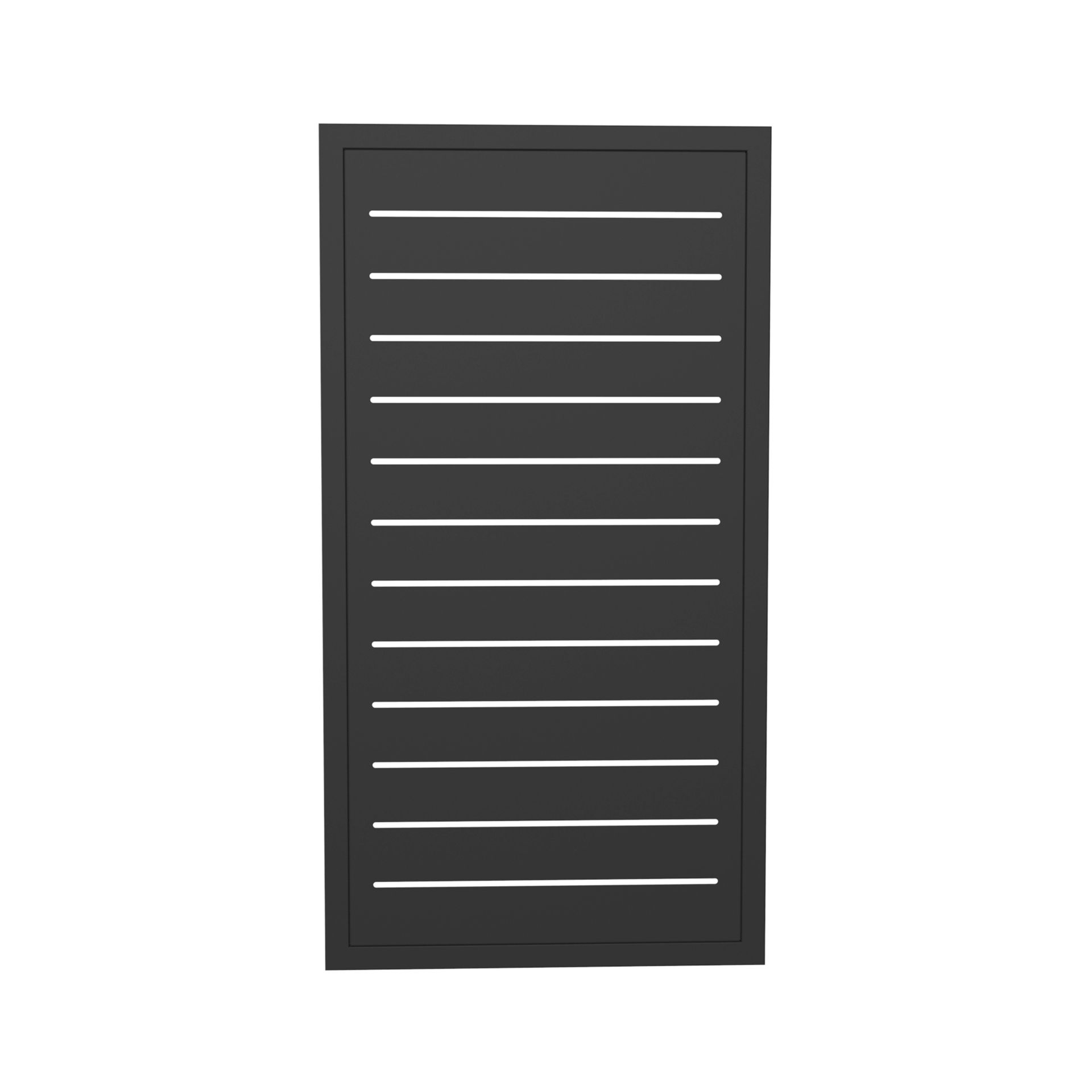 Linear aluminum privacy gate for deck, patio, or pool area access
