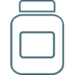 Pill bottle with label.