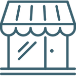 Storefront with awning and glass door.