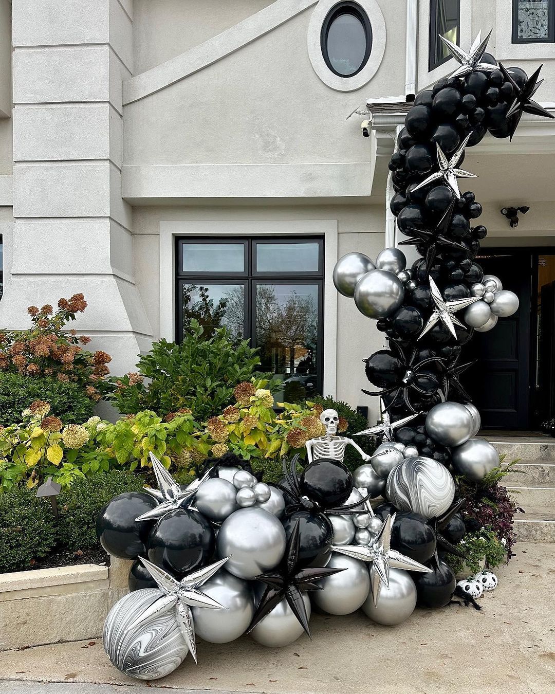 Black and Silver Halloween Balloon Arch in Chicago