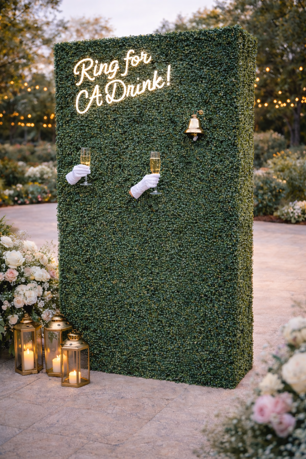 living champagne wall rental in chicago