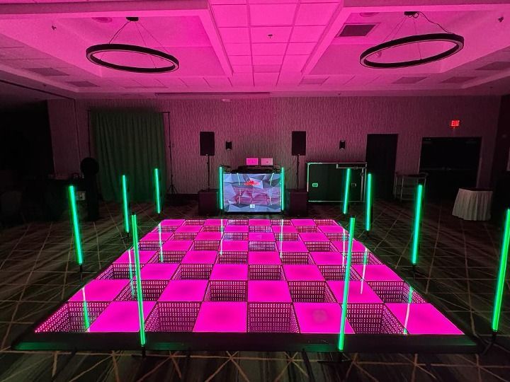 Glow LED dance floor rental in Chicago creating a stunning party atmosphere