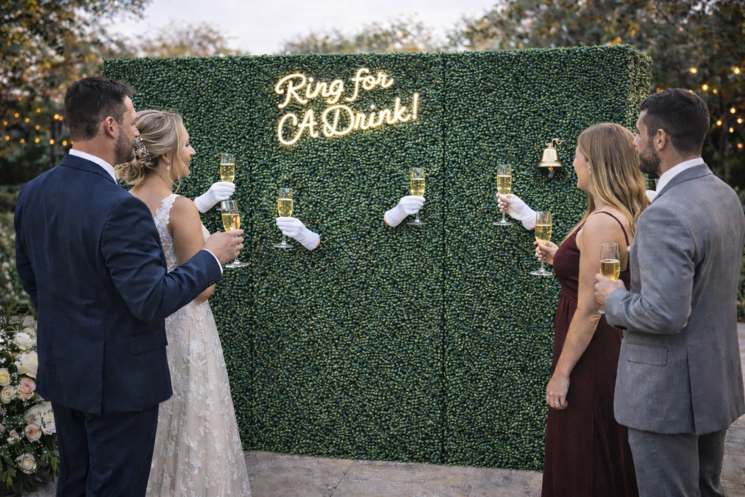 living champagne wall rental in chicago