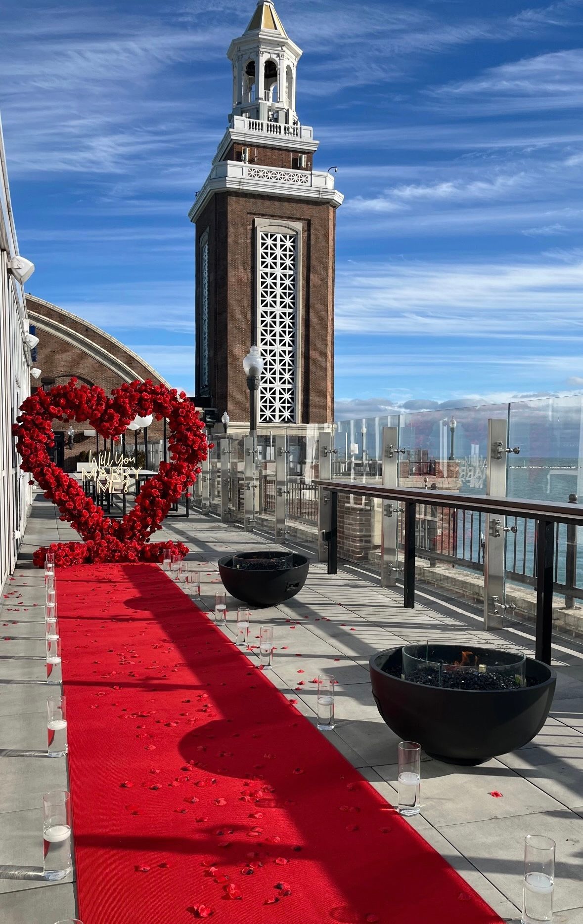 proposal heart arch rental in chicago