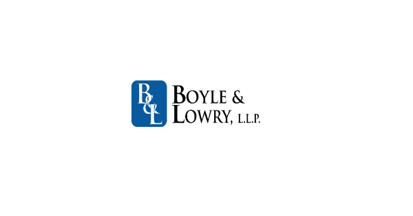 Boyle & Lowry, LLP logo with blue “B L” monogram and black text on white background