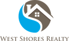 Logo of West Shores Realty: House silhouette in a brown circle with a blue teardrop shape, company name below.