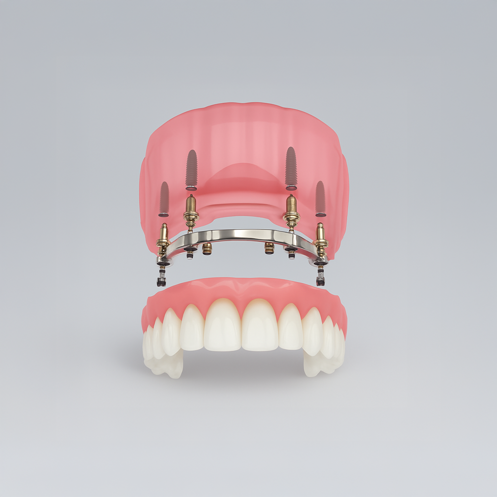 Dentist pointing at teeth on a screen during a consultation in an office.