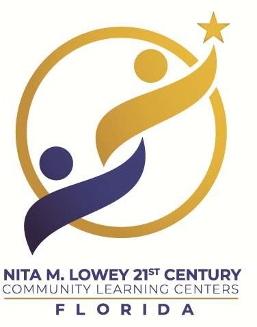 Nita M. Lowey 21st Century Community Learning Centers Florida logo with gold and purple figures