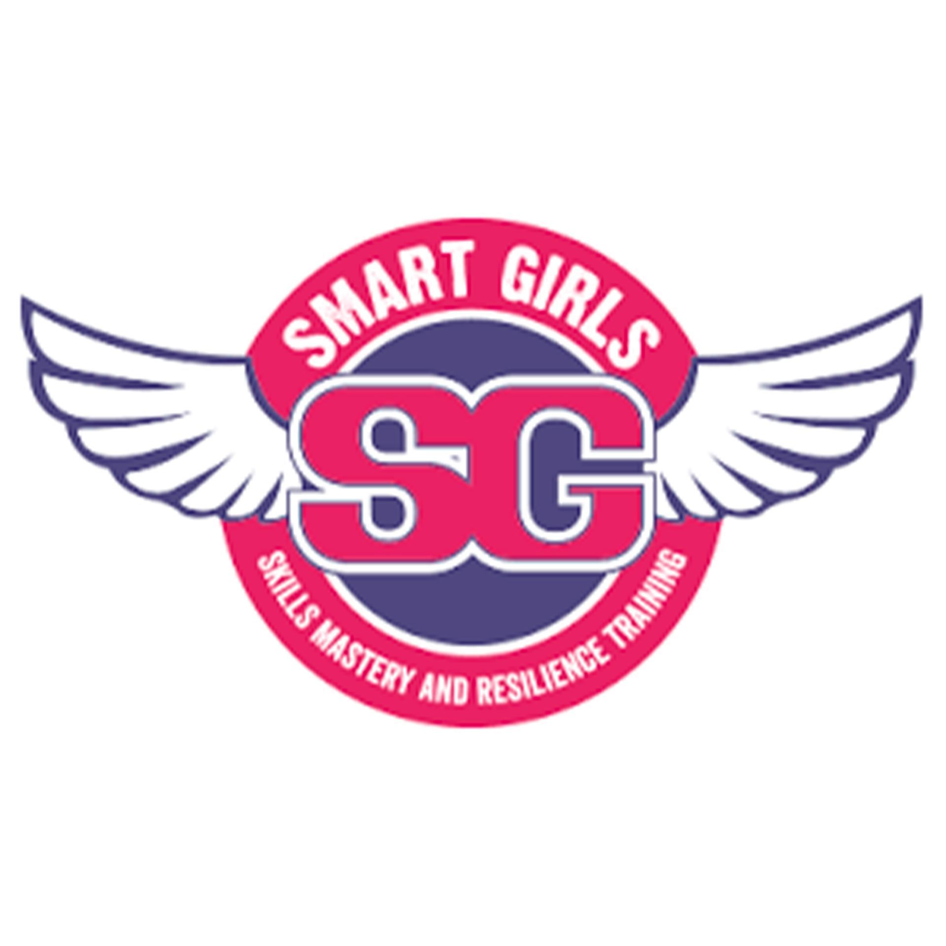 Smart Girls logo with pink winged emblem and “Skills Mastery and Resilience Training” text