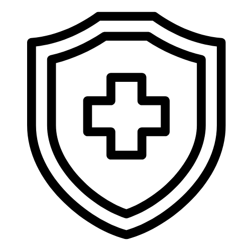 A shield with a cross inside of it.