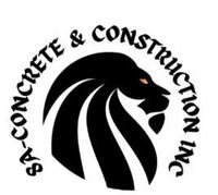 SA-Concrete & Construction Inc. logo with black lion head and arched text