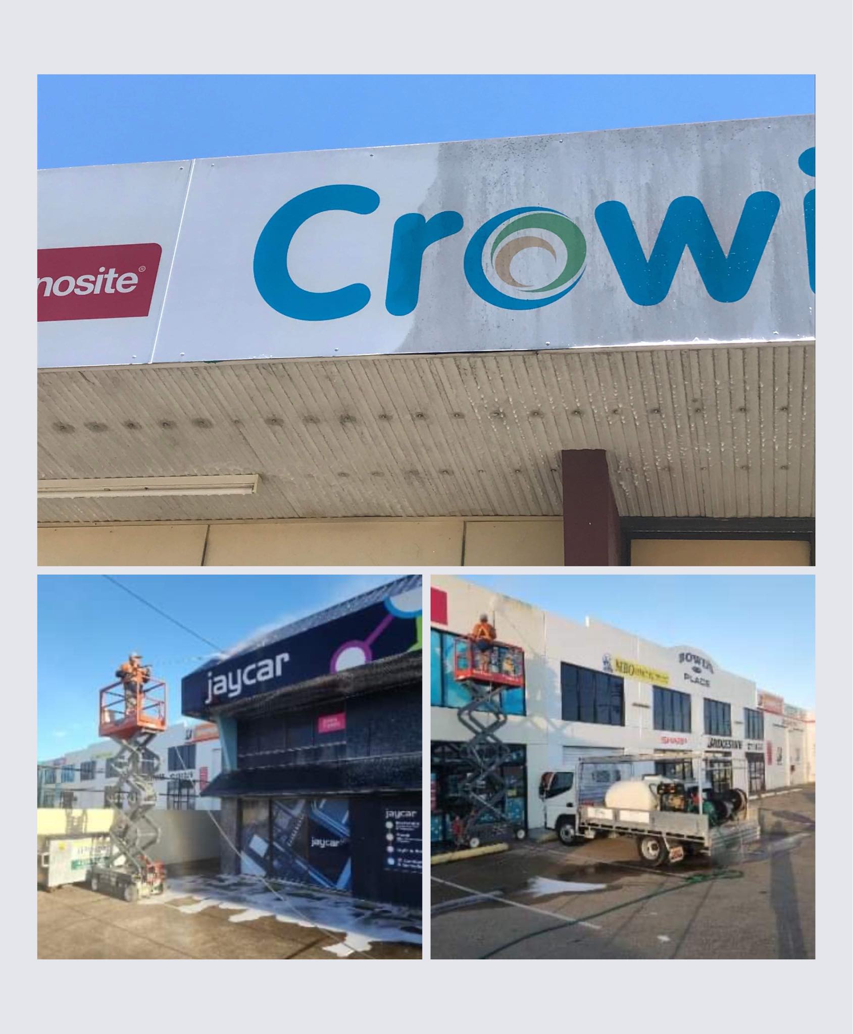 Commercial Sign Being Cleaned — Derek's Dirty Deeds In Booral, QLD