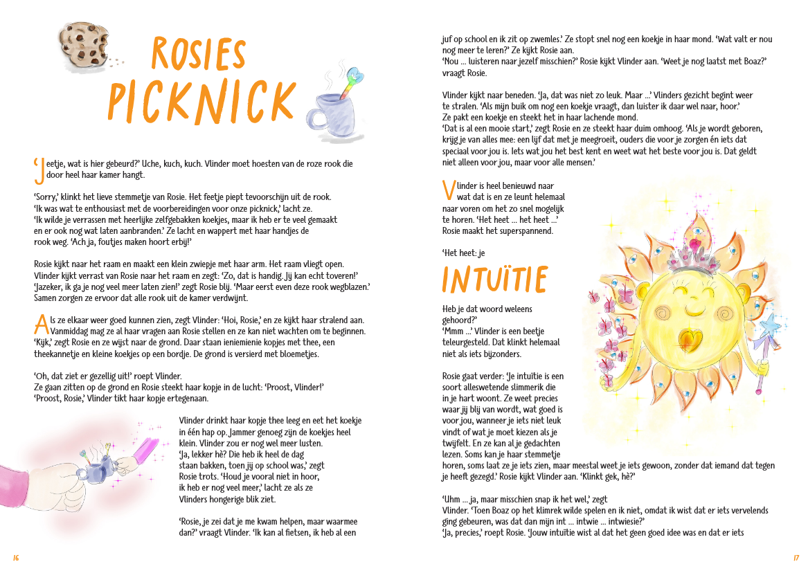Vlinder en Rosie op intuïtie avontuur. Inkijk pagina