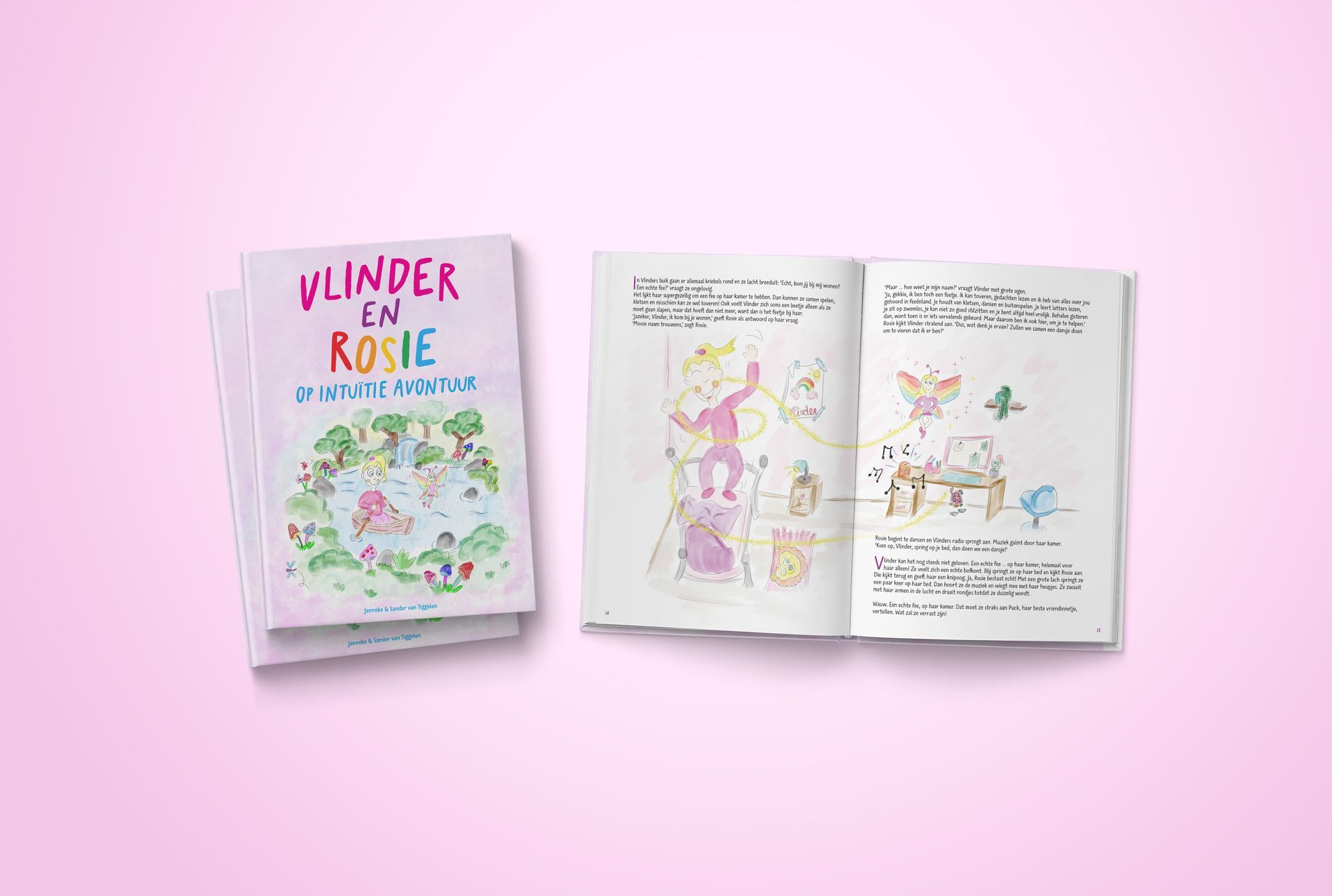 Omslag van het kinderboek Vlinder en Rosie over zelfvertrouwen.