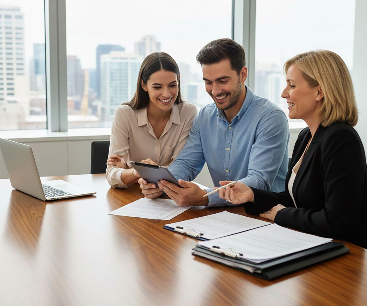 First time Northeast Ohio home buyers getting pre-approved for a home mortgage with bank lender