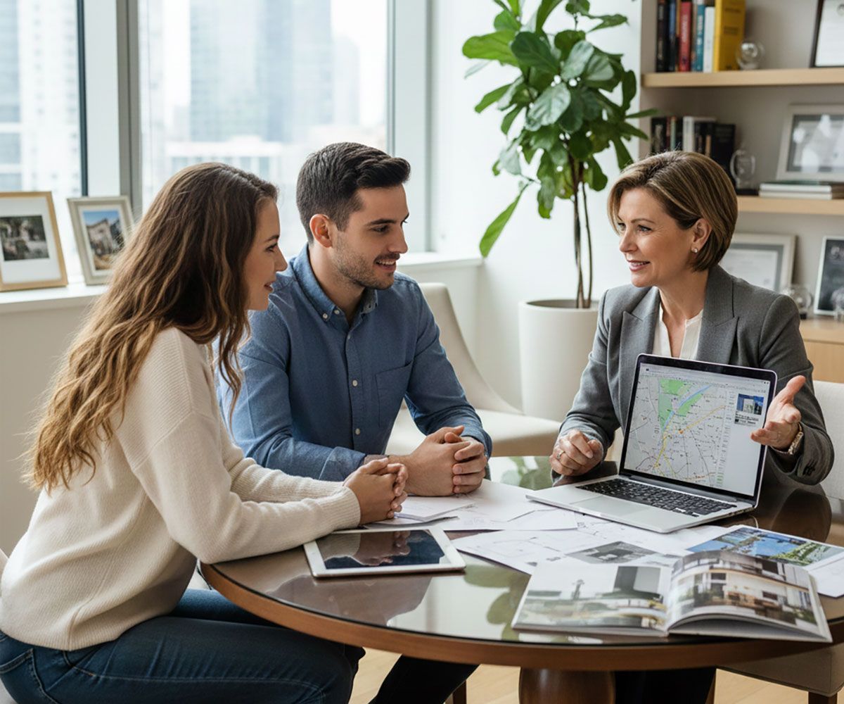 Cleveland, Oh family meeting with top Northeast Ohio real estate agent Ericka Bazzo at On Target Realty  experienced with buying home in the Cleveland area to discuss home buying options