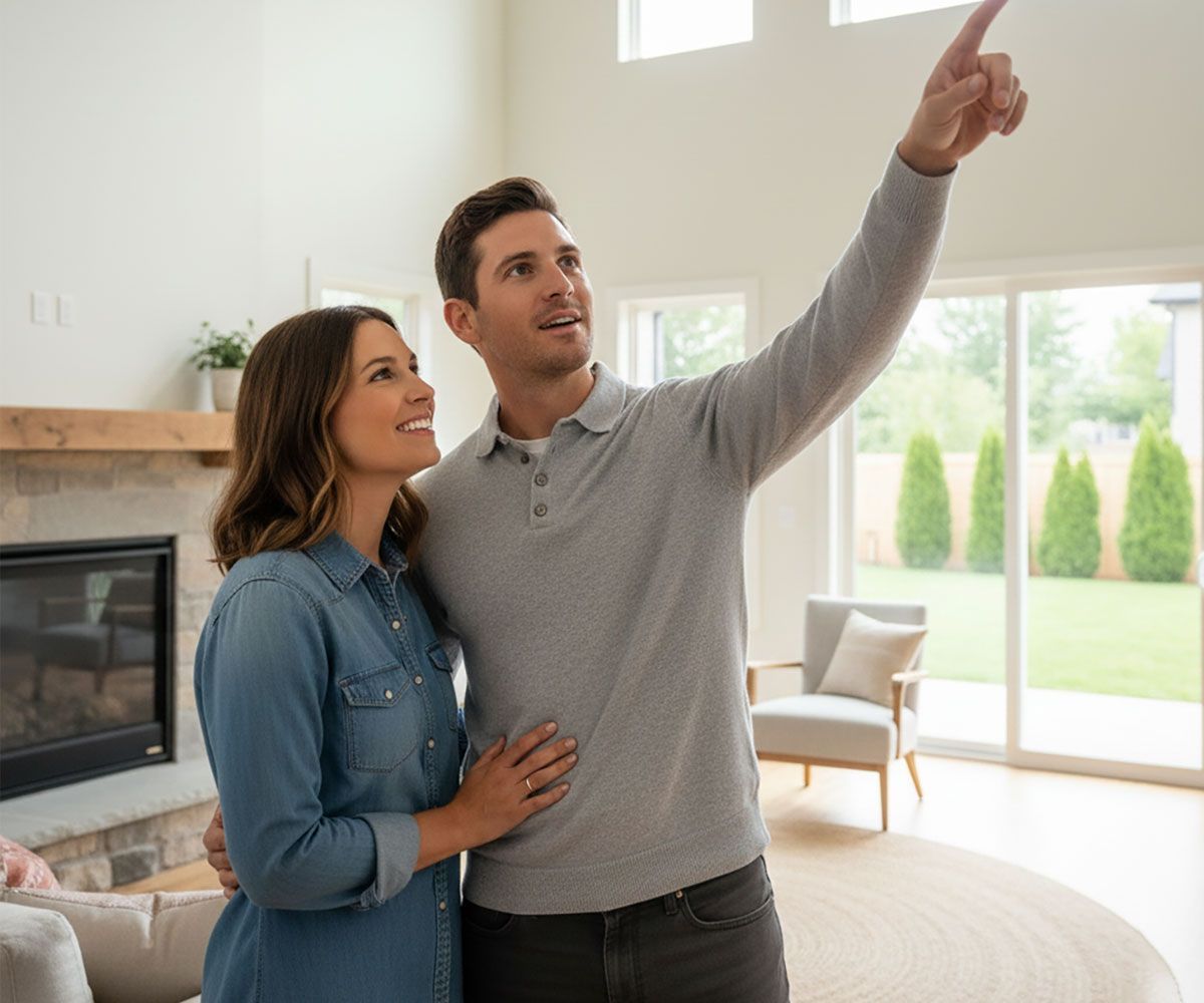 Couple looking at a Geauga County home they saw online for sale by Ericka Bazzo, local real estate agent at On Target Realty