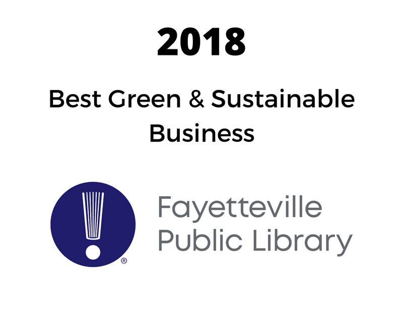 the fayetteville public library has been named the best green and sustainable business in 2018