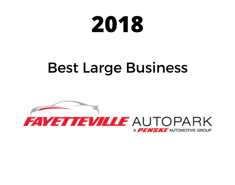 fayetteville autopark has been named the best large business in 2018 .