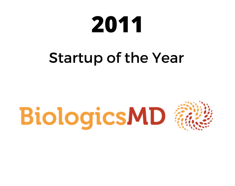 a poster that says 2011 startup of the year