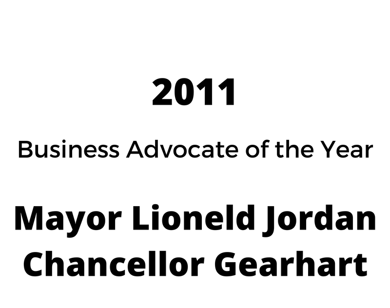 mayor lioneld jordan was named business advocate of the year in 2011