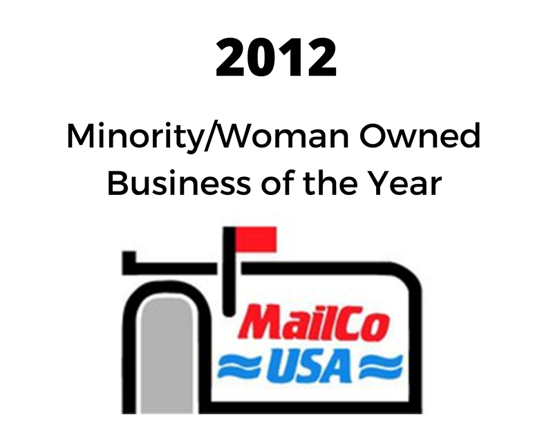 a sign that says 2012 minority woman owned business of the year