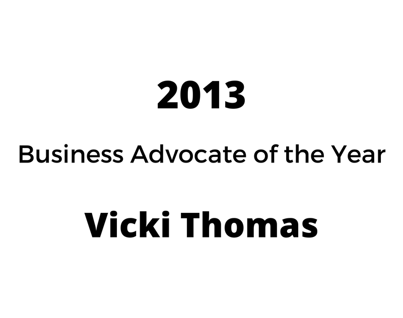 vicki thomas is the business advocate of the year for 2013 .