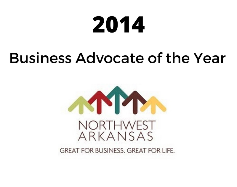 a logo for northwest arkansas business advocate of the year