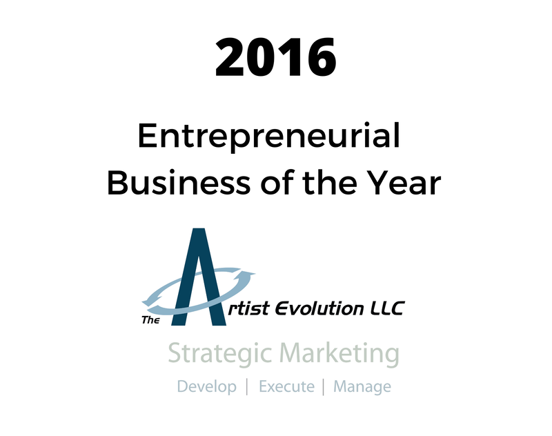 a sign that says 2016 entrepreneurial business of the year
