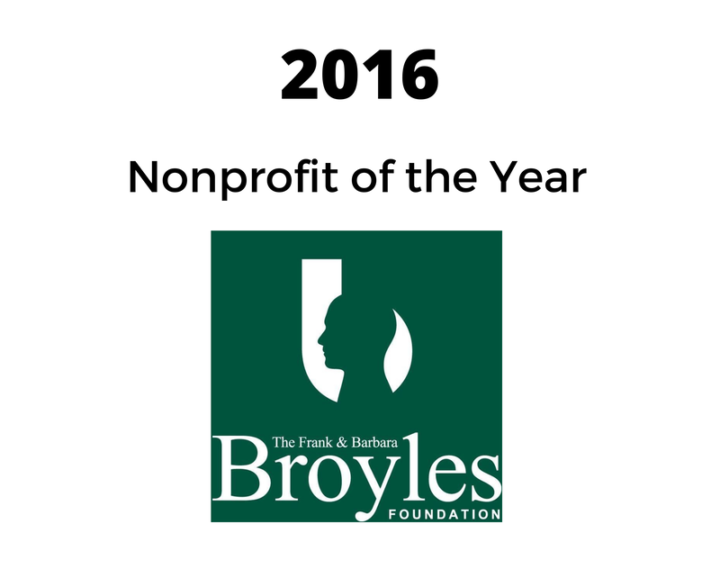 the broyles foundation has won the nonprofit of the year award in 2016