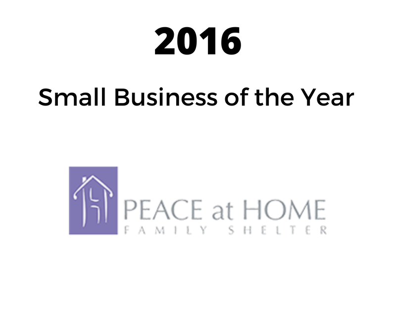 the peace at home family shelter is a small business of the year .