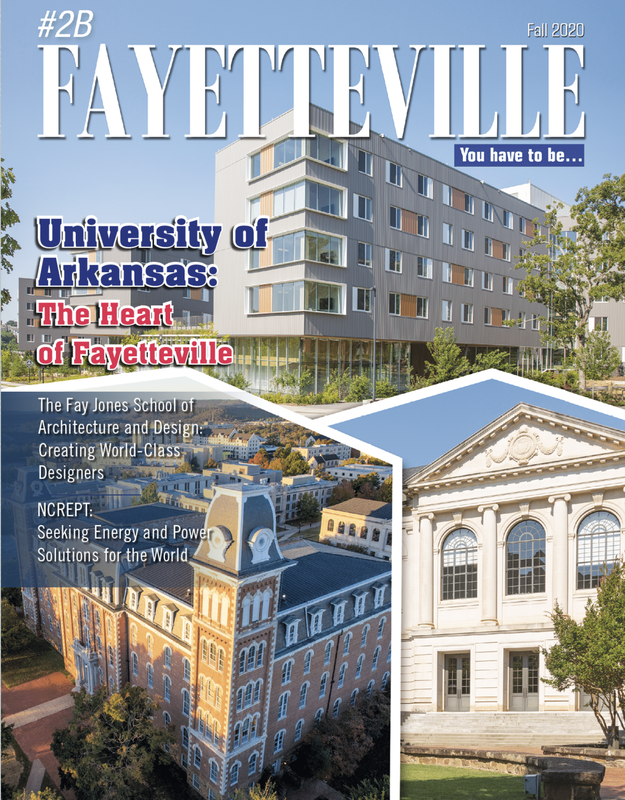 the cover of a magazine titled fayetteville university of arkansas