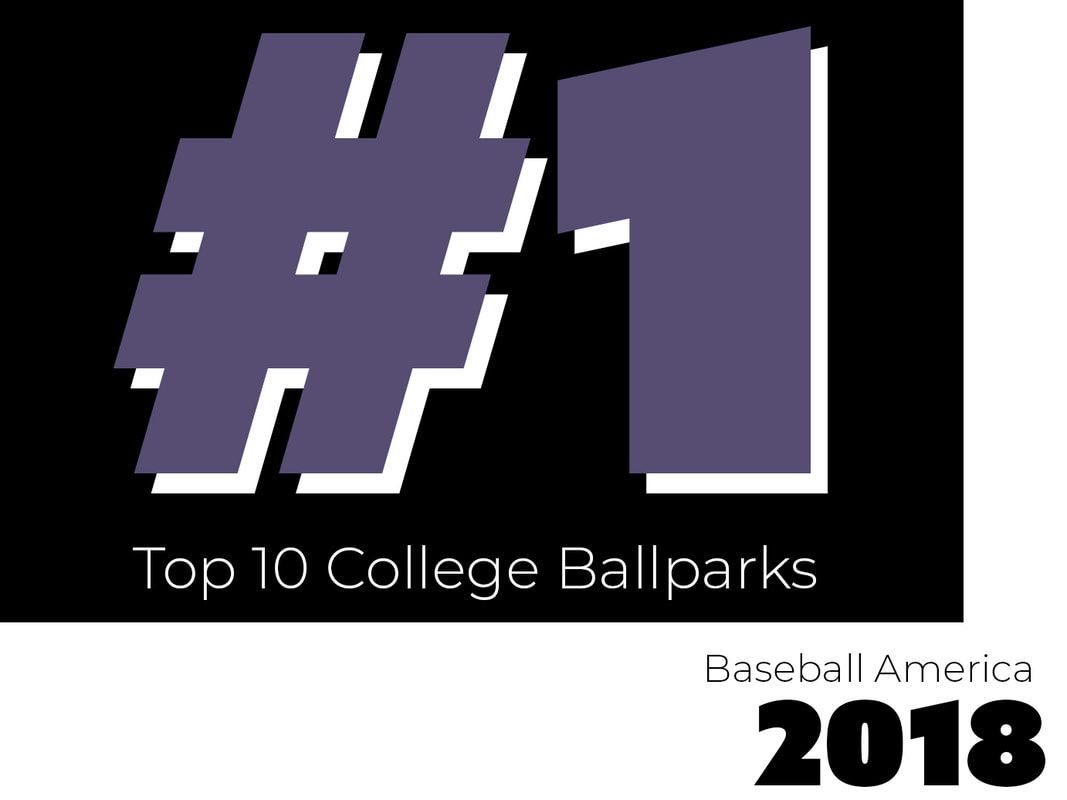 a logo for the top 10 college ballparks in baseball america