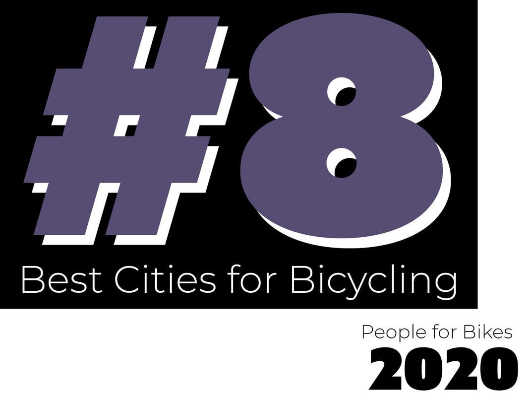 a logo that says # 8 best cities for bicycling