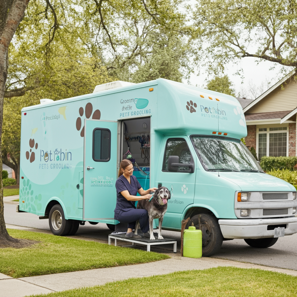 Illustration of Mobile Pet Spa Service