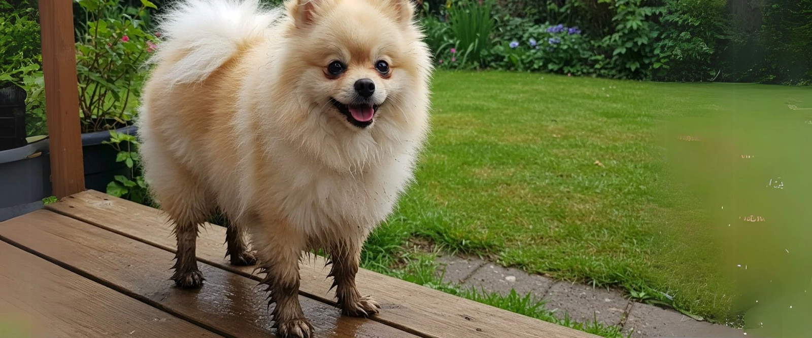 Muddy paws after walk, wash muddy paws.