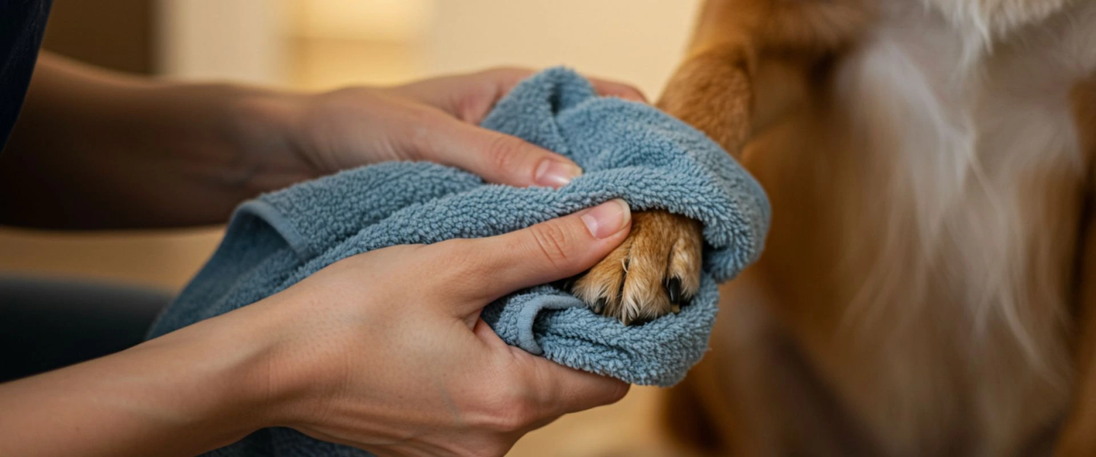 Dog paw feet and maintain dog hygiene