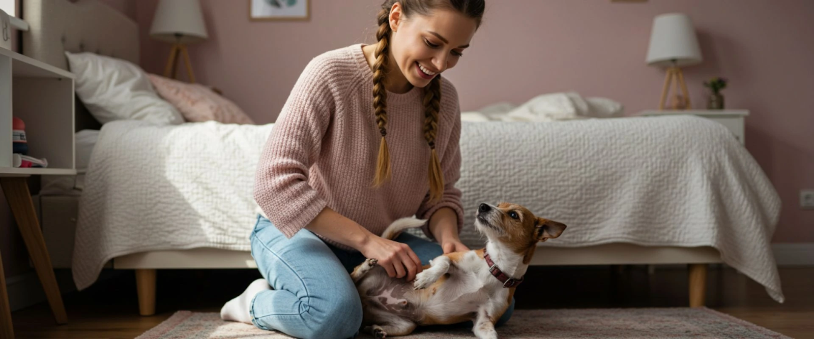 Inspect flea symptoms in dogs