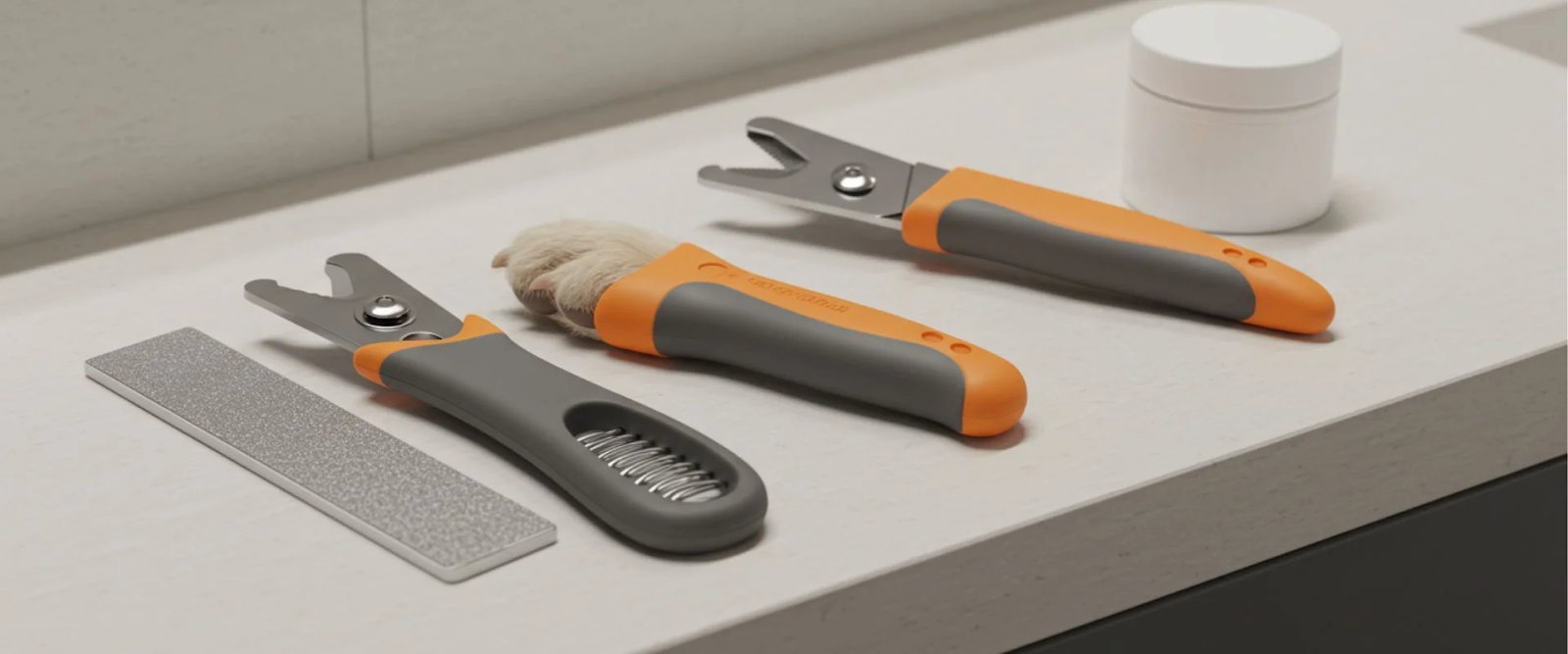 Tools for puppy nail care and trim dog nails at home
